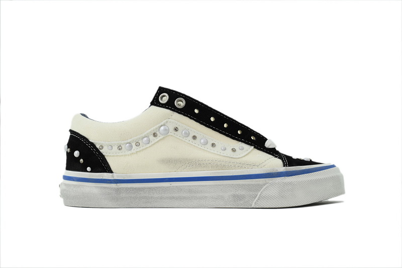 【AB1X7】联名黑白 万斯 经典低帮时尚板鞋 Vans Old Skool 36 'Pearlized Pack - Marshmallow White'