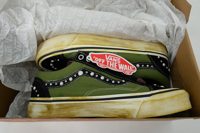 【AB1X7】联名黑绿 万斯 经典低帮时尚板鞋 SATOSHI NAKAMOTO x Vans Old Skool Reissue 36 'Pearlized Army'