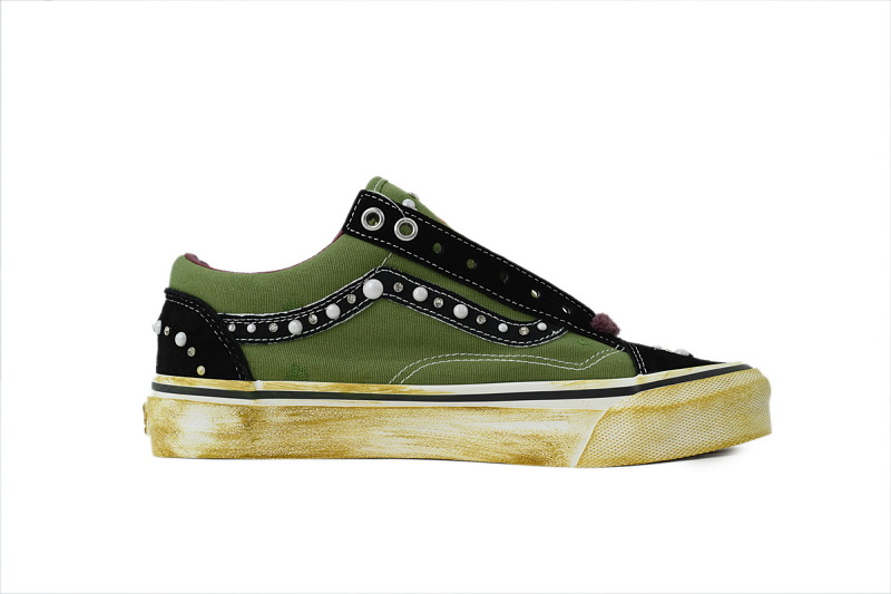 【AB1X7】联名黑绿 万斯 经典低帮时尚板鞋 SATOSHI NAKAMOTO x Vans Old Skool Reissue 36 'Pearlized Army'