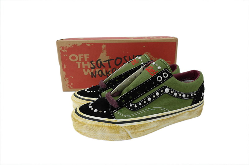 【AB1X7】联名黑绿 万斯 经典低帮时尚板鞋 SATOSHI NAKAMOTO x Vans Old Skool Reissue 36 'Pearlized Army'
