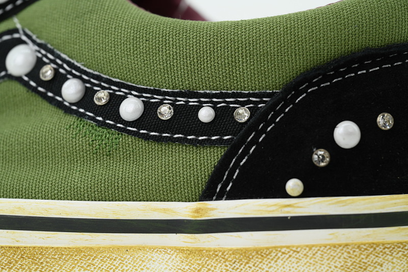 【AB1X7】联名黑绿 万斯 经典低帮时尚板鞋 SATOSHI NAKAMOTO x Vans Old Skool Reissue 36 'Pearlized Army'