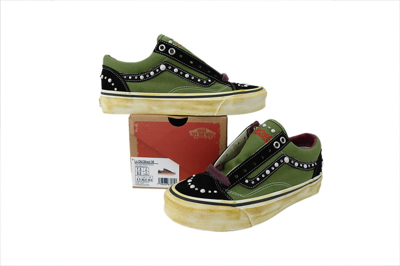 【AB1X7】联名黑绿 万斯 经典低帮时尚板鞋 SATOSHI NAKAMOTO x Vans Old Skool Reissue 36 'Pearlized Army'