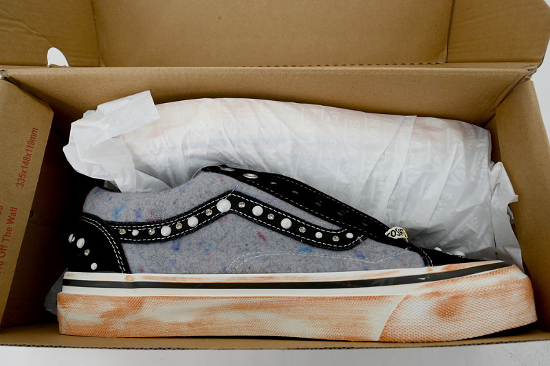 【AB3X7】联名黑灰 万斯 经典低帮时尚板鞋 SATOSHI NAKAMOTO x Vans Old Skool Reissue 36 'Speckled Moving Blanket Grey'