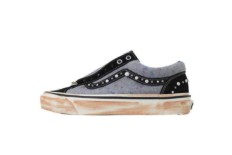 【AB3X7】联名黑灰 万斯 经典低帮时尚板鞋 SATOSHI NAKAMOTO x Vans Old Skool Reissue 36 'Speckled Moving Blanket Grey'