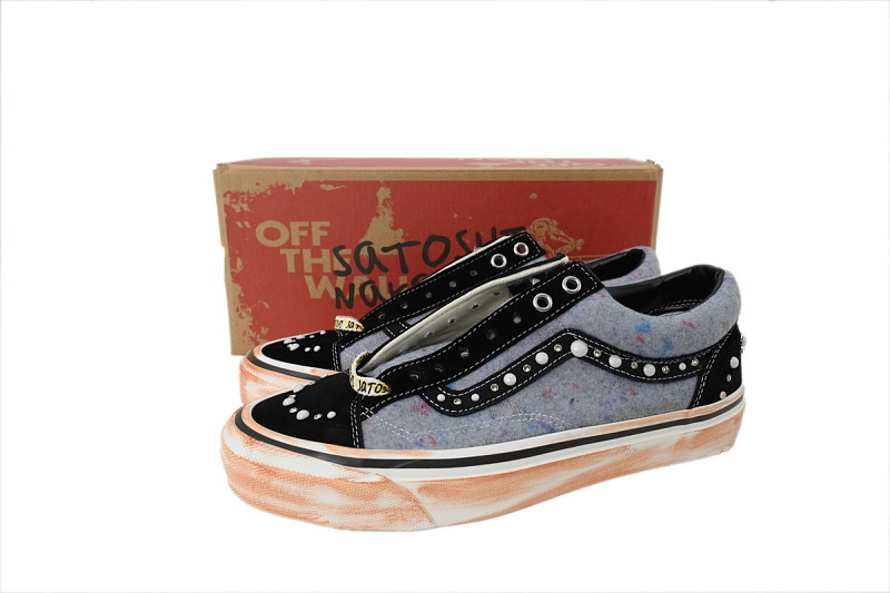 【AB3X7】联名黑灰 万斯 经典低帮时尚板鞋 SATOSHI NAKAMOTO x Vans Old Skool Reissue 36 'Speckled Moving Blanket Grey'