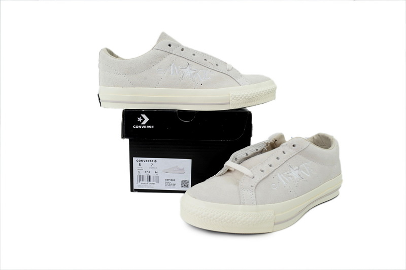 【AH2X7】刺绣木村米低 匡威 低帮刺绣休闲鞋 A07144C Awake NY x Converse One Star Pro Low 'White Sand'