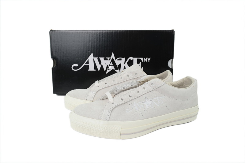 【AH2X7】刺绣木村米低 匡威 低帮刺绣休闲鞋 A07144C Awake NY x Converse One Star Pro Low 'White Sand'