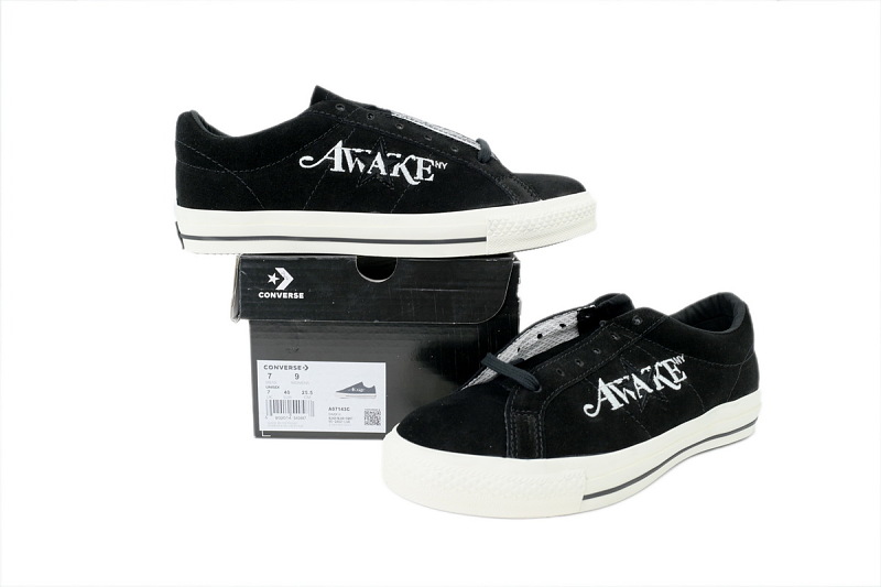 【AH2X7】刺绣木村黑低 匡威 低帮刺绣休闲鞋 A07143C Awake NY x Converse One Star Pro Low 'Black'