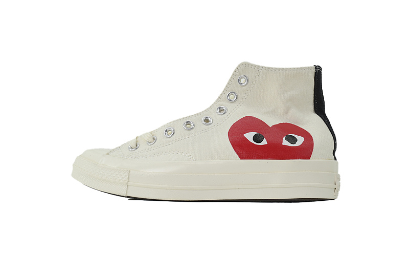 【AH8X7】川久保龄米高 匡威 1970高帮帆布休闲鞋 150205C Comme des Garçons Play x Converse Chuck 70 High 'Milk'