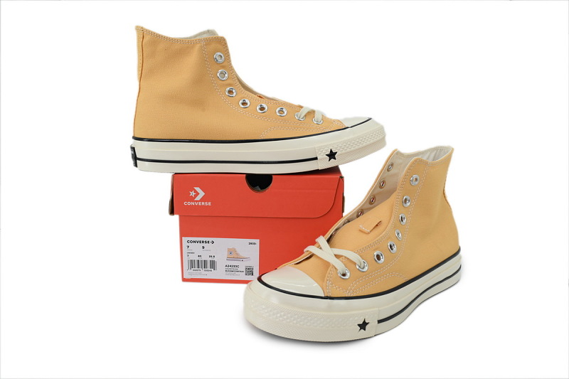 【AH7X7】三代黄高 匡威 1970X高帮帆布休闲鞋 A24233C Converse CHUCK 70 X Canvas Shoes Yellow