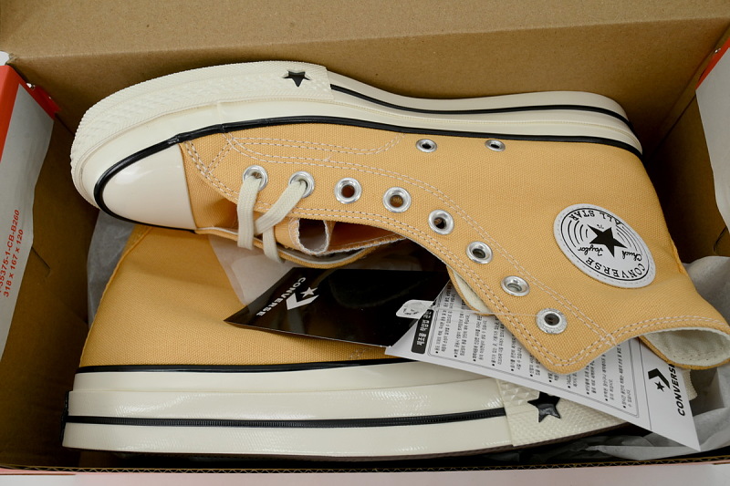 【AH7X7】三代黄高 匡威 1970X高帮帆布休闲鞋 A24233C Converse CHUCK 70 X Canvas Shoes Yellow