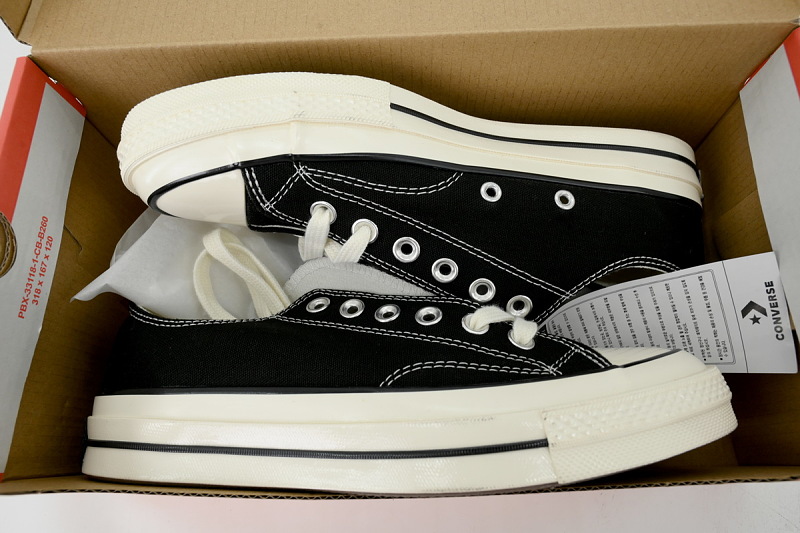 【AH5X7】黑低 匡威 1970s低帮帆布休闲鞋 162058C Converse Chuck 70 Low 'Black'