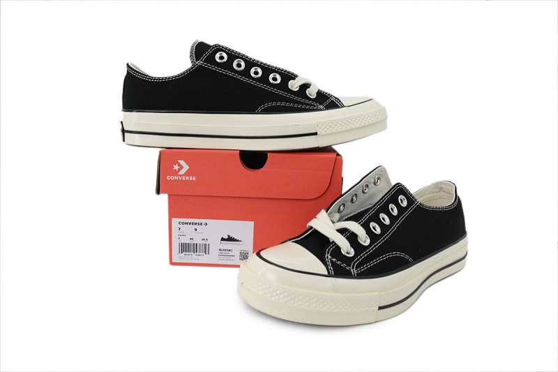 【AH5X7】黑低 匡威 1970s低帮帆布休闲鞋 162058C Converse Chuck 70 Low 'Black'