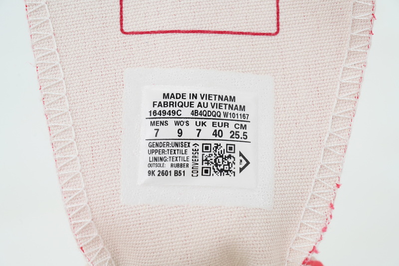 【AH5X7】大红低 匡威 1970s低帮帆布休闲鞋 164949C Converse Chuck 70 Ox 'Red Ivory'