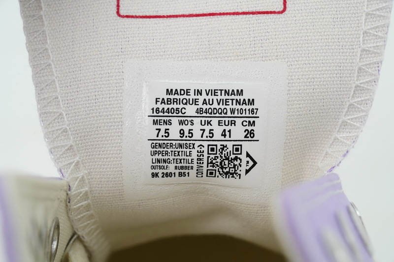 【AH5X7】香芋紫低 匡威 1970s低帮帆布休闲鞋 164405C Converse Chuck 70 Ox 'Purple'