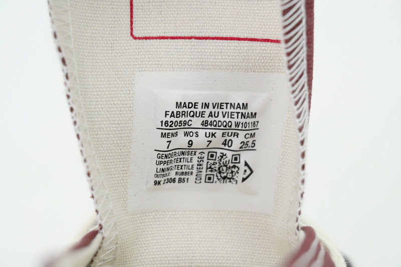 【AH5X7】酒红低 匡威 1970s低帮帆布休闲鞋 162059C Converse Chuck 70 Ox 'Burgundy'