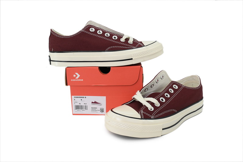 【AH5X7】酒红低 匡威 1970s低帮帆布休闲鞋 162059C Converse Chuck 70 Ox 'Burgundy'