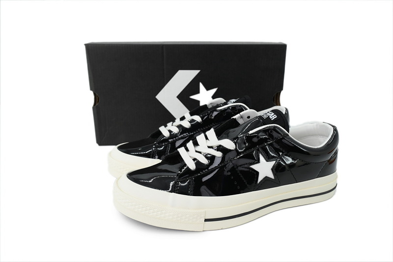 yupoo_400174_ae839106.jpg 【AH0X7】木村黑白皮 匡威 低帮漆皮休闲鞋 165741C Converse One Star Ox 'HanByeol - Black'
