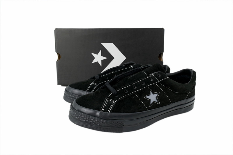 【AH6X7】木村全黑色 匡威 低帮绒面休闲鞋 165956C Converse One Star Suede OX 'Black'