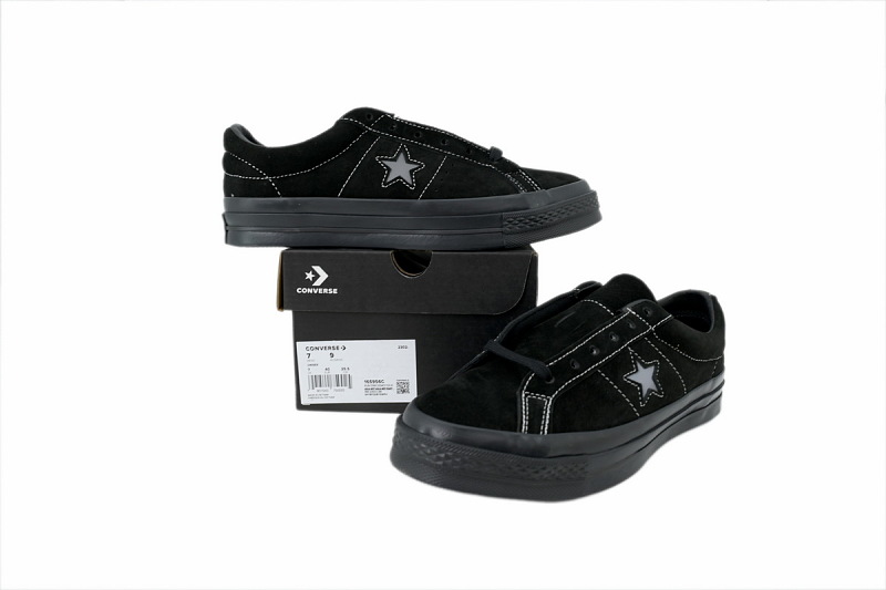 【AH6X7】木村全黑色 匡威 低帮绒面休闲鞋 165956C Converse One Star Suede OX 'Black'