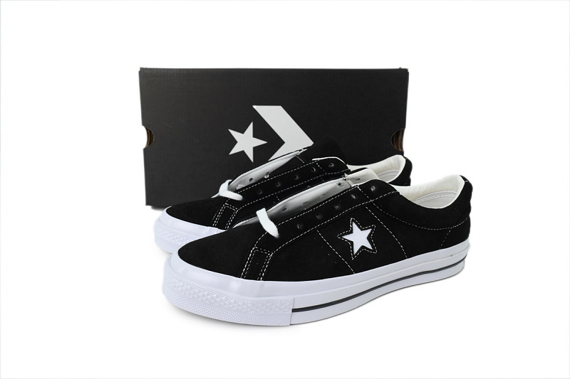 【AH6X7】木村经典黑白 匡威 低帮绒面休闲鞋 158369C Converse One Star Low 'Black Suede'