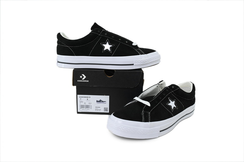 【AH6X7】木村经典黑白 匡威 低帮绒面休闲鞋 158369C Converse One Star Low 'Black Suede'