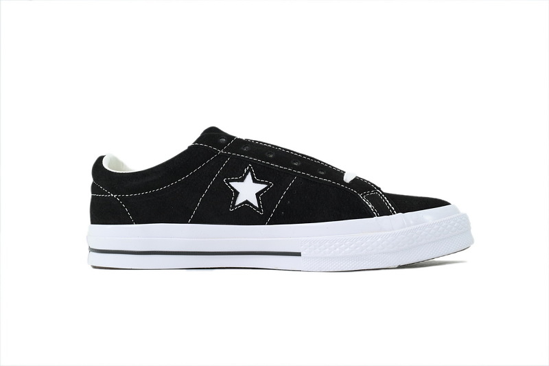 【AH6X7】木村经典黑白 匡威 低帮绒面休闲鞋 158369C Converse One Star Low 'Black Suede'