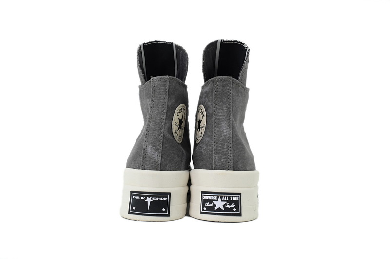 【AH0X7】长鞋舌灰高 匡威 高帮厚底帆布鞋A06755C Converse DRKSHDW DBL DRKSTAR Chuck 70High'Washed Canvas Pack-Concrete