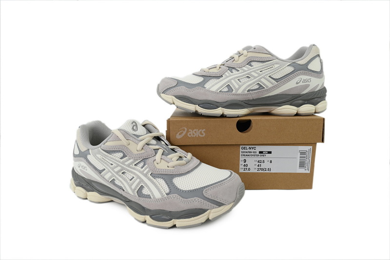【BA3M5】NYC-米灰 亚瑟士 复古时尚跑步鞋 1201A789-103 ASICS Gel NYC 'Cream Oyster Grey'