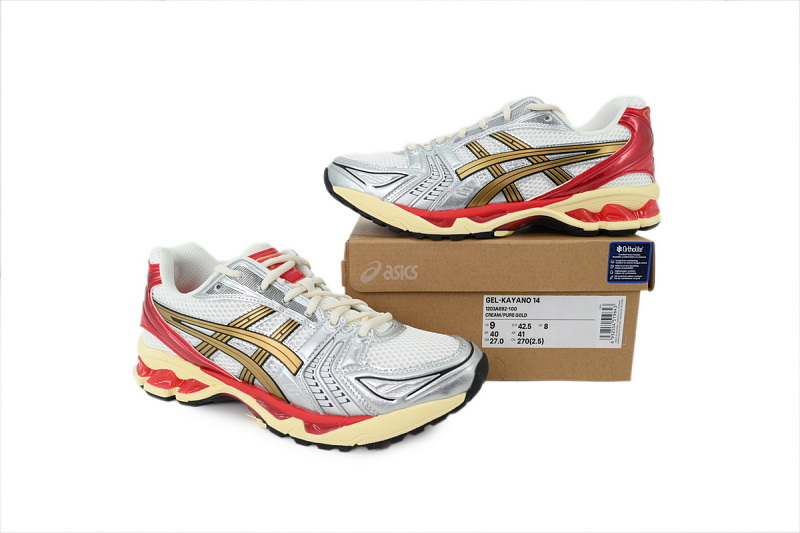 【BA3M5】白银红 亚瑟士 复古时尚跑步鞋 1203A692-100 ASICS Gel Kayano 14 'Just Say No' Sneaker Politics Exclusive