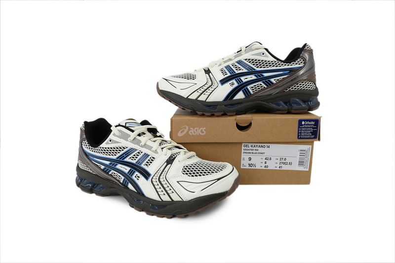 【BA3M5】白棕蓝 亚瑟士 复古时尚跑步鞋 1203A740-104 ASICS Gel Kayano 14 'Cream Blue Coast'
