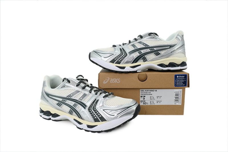 【BA3M5】银米黑 亚瑟士 复古时尚跑步鞋 1203A566-100 Kith x ASICS Gel Kayano 14 'Cream Scarab' 2024