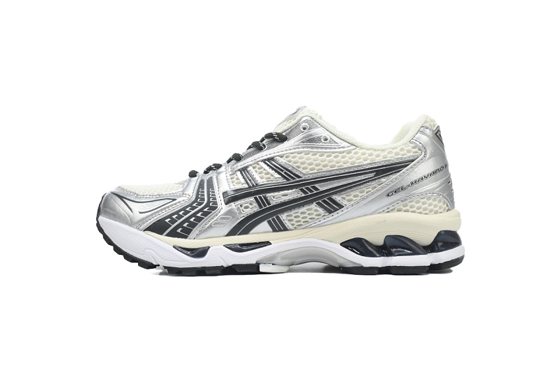 【BA7X7】卡其银黑 亚瑟士 复古时尚跑步鞋 1203A566-100 Kith x Asics Gel Kayano 14 'Cream Scarab'