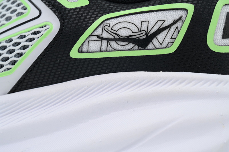 【BA7HO】黑白绿-4 HOKA ONE ONE CLIFTON ONE 9 舒适柔软防滑 低帮 休闲跑步鞋 1155370-BWHT Clifton One9 'White Black Green