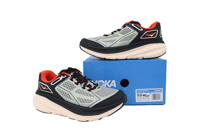 yupoo_402252_1db76bed.jpg 【BA7HO】黑灰红-5 HOKA ONE ONE CLIFTON ONE 9 舒适柔软防滑 低帮 休闲跑步鞋 1155370-HBN Clifton One9 'Grey Black Habane