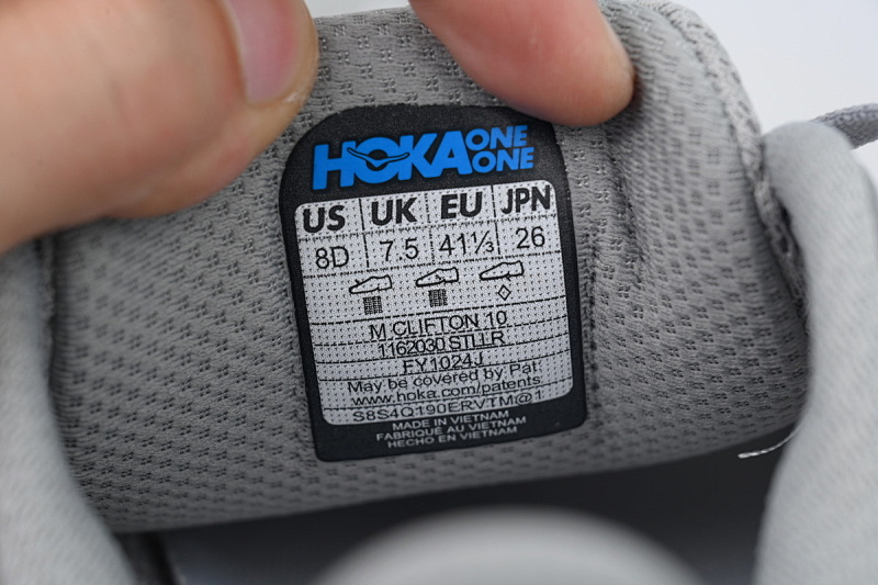 【BA7HO】灰色-3 HOKA 克里夫顿10休闲跑步鞋 1162051-STLLR Clifton 10 Extra Wide 'Stellar Grey'