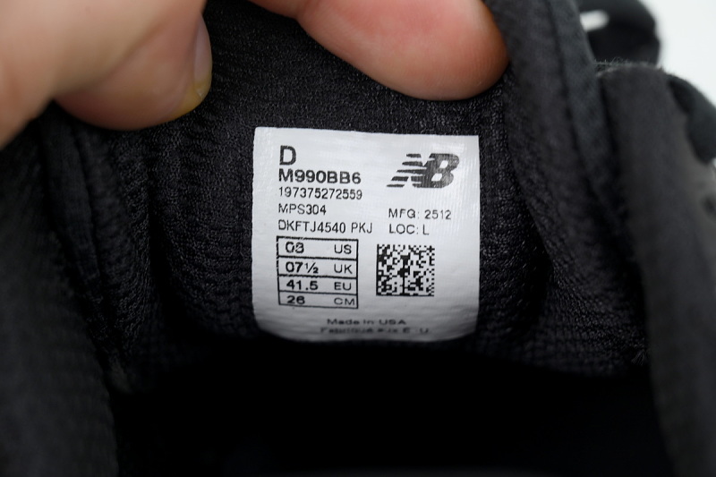 【CA3CE】黑色BB6 新百伦NB 舒适百搭低帮跑步鞋 U990BB6 New Balance 990v6 Made in USA 'Triple Black'