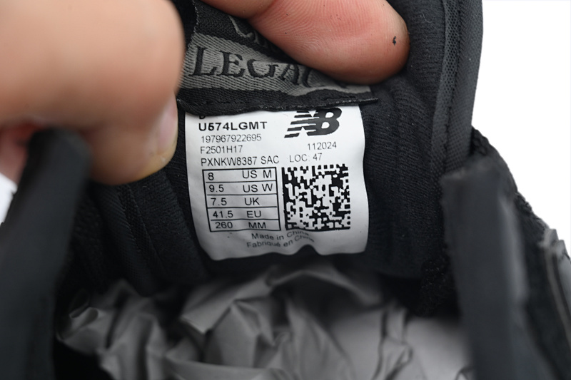 【AA9DB】黑武士GMT  新百伦NB 574系列低帮跑步鞋 U574L-GMT 574 Legacy 'Cordura Pack - Black'