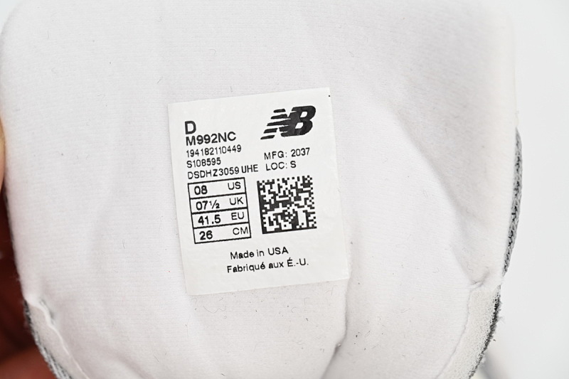 【BH1CE】米白灰NC 新百伦NB992系列跑步鞋 M992Nc New Balance 992 Beige Gray