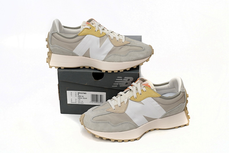 【AA3CE】米黄MS 新百伦327系列跑鞋 WS327MS New Balance 327 Cream Coloured