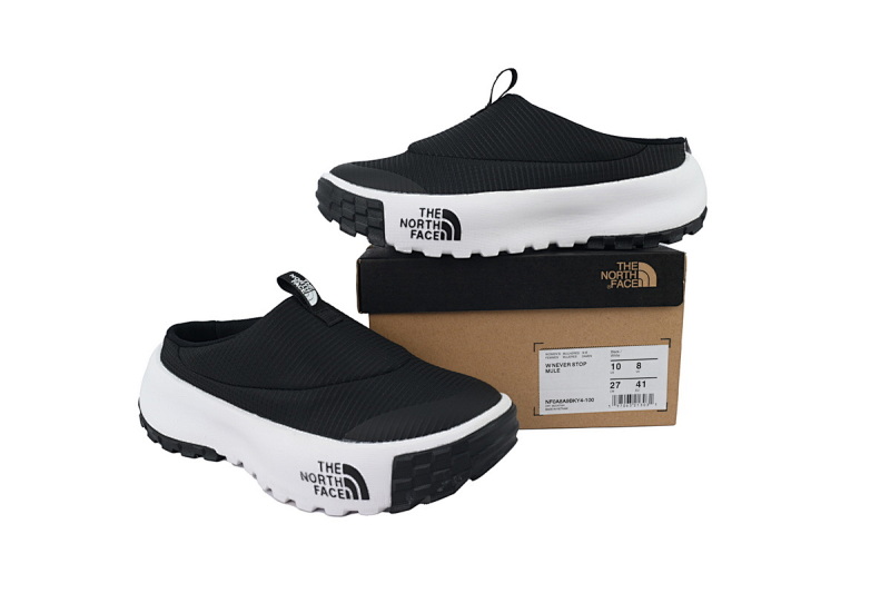 【BA5LS】黑白半拖-1  北面休闲鞋半拖 NF0A8A9BKY4  北面THE NORTH FACE NEVER STOP Black And White