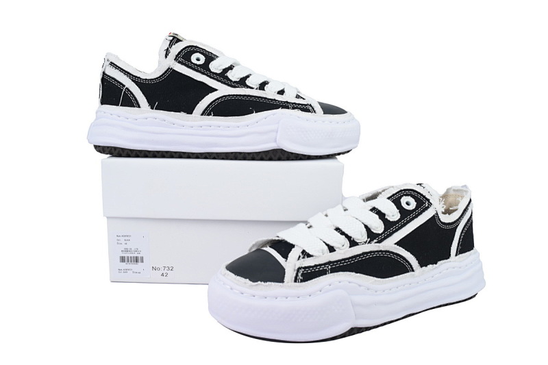 【BA9LC】732黑白布 三原康裕低帮时尚板鞋  NO.732 MIHARA YASUHIRO Black And White Cloth