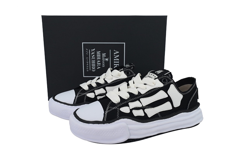 【BA9LC】728黑白骨头 三原康裕低帮时尚板鞋 NO.728 MIHARA YASUHIRO White And Black Bones