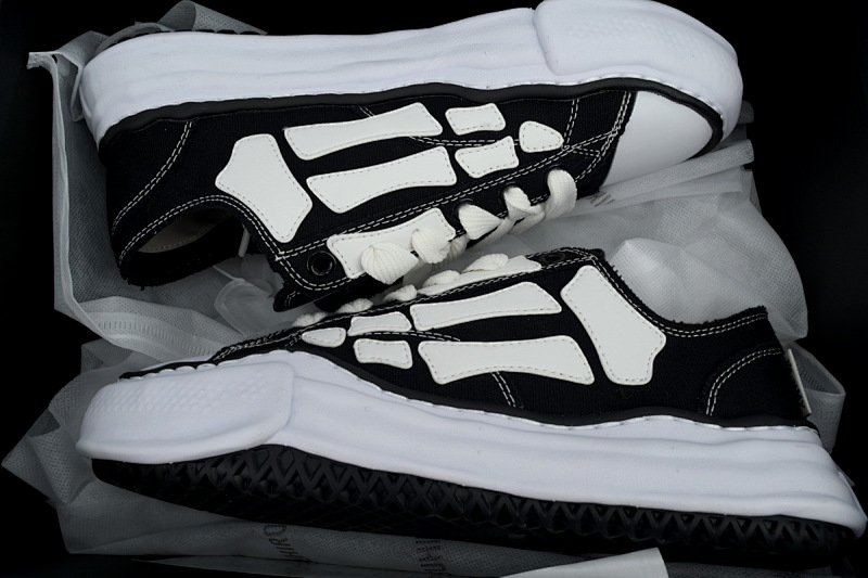【BA9LC】728黑白骨头 三原康裕低帮时尚板鞋 NO.728 MIHARA YASUHIRO White And Black Bones