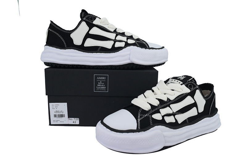 【BA9LC】728黑白骨头 三原康裕低帮时尚板鞋 NO.728 MIHARA YASUHIRO White And Black Bones