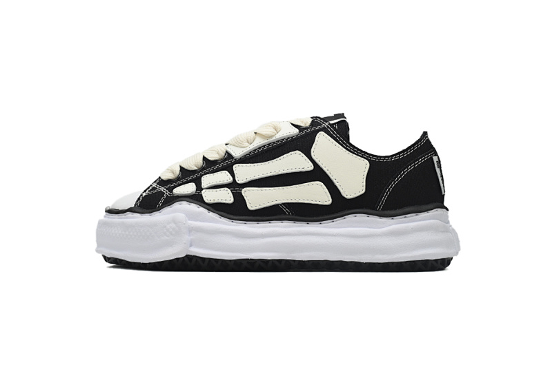 【DA5AP】骨头联名黑 三原康裕低帮时尚帆布板鞋 AMFOSR1076-001 Maison Mihara Yasuhiro x AMIRI Skel-Top Low Black