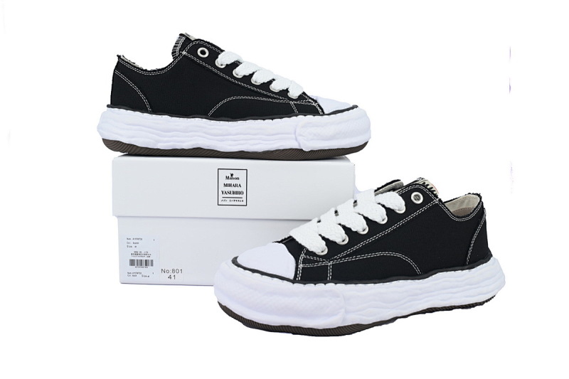 【BA9LC】801溶解黑白 三原康裕低帮时尚板鞋 NO.801 MIHARA YASUHIRO OG Sole Black White