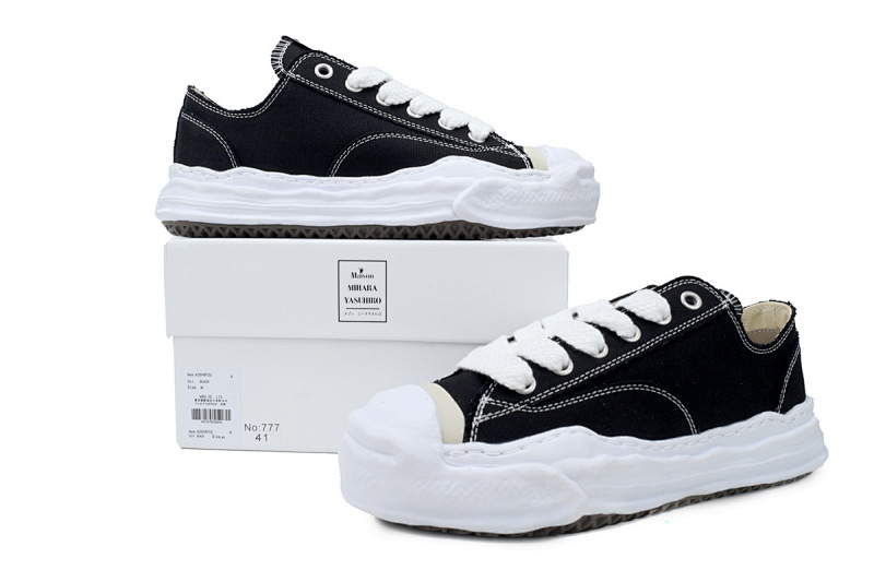 【BA9LC】777开口黑白 三原康裕低帮时尚板鞋 NO.777 MIHARA YASUHIRO Black And White